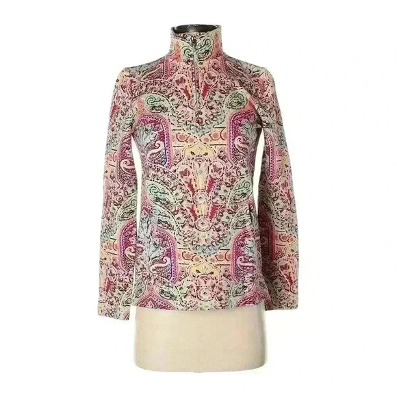 T by Talbots Paisley Quarter-Zip Pullover – Size SP - Picture 2 of 5